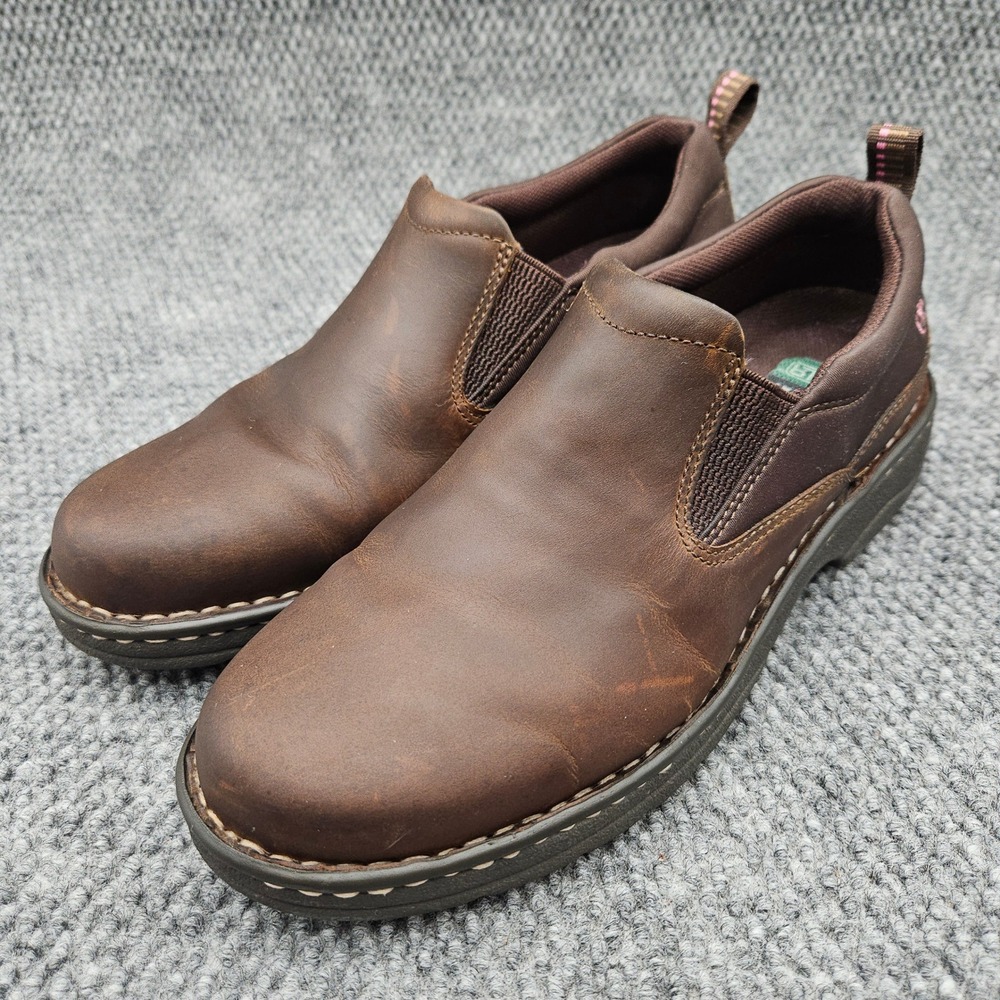 Ariat Traverse (Women's 10 B) Brown Leather Slip On Loafers Work Cowgirl Western